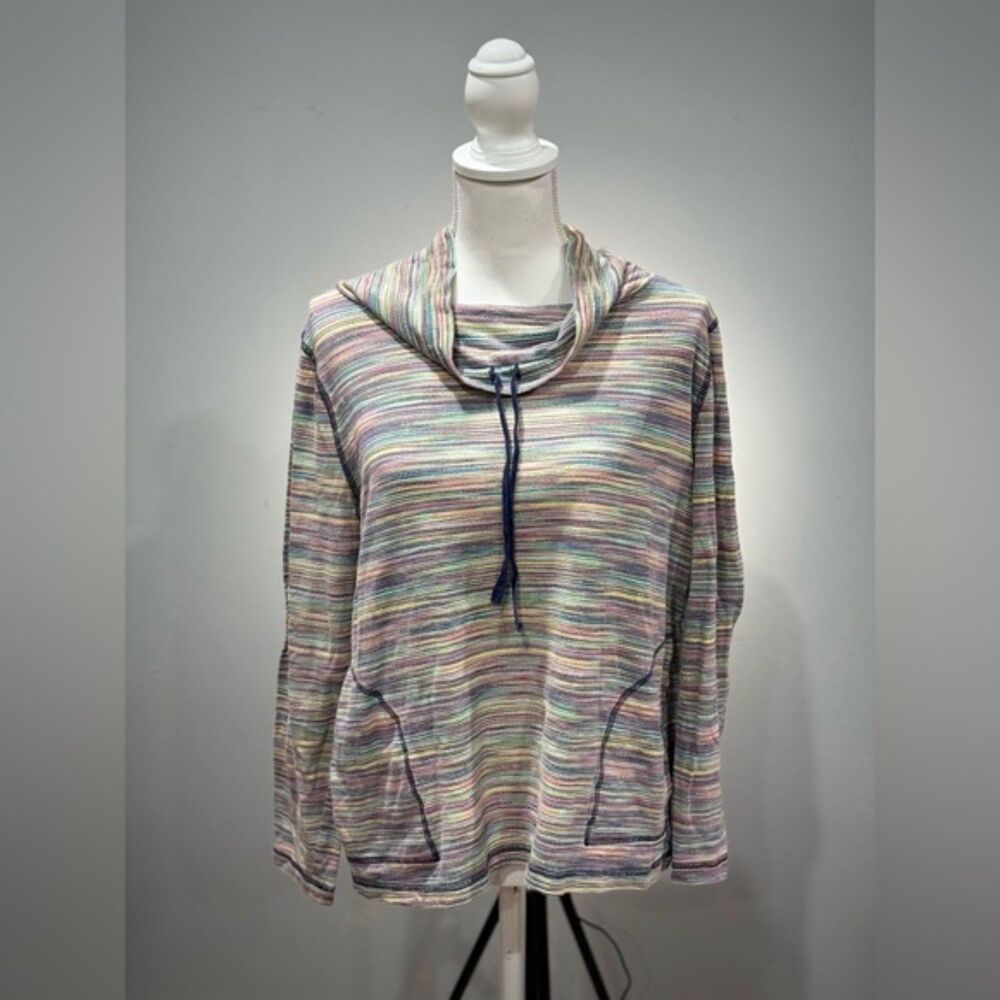 Clearance! Multicolor Talbots Outlet Space-Dye Cowl Neck Top Size M EUC
